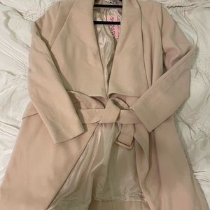 Long Beige Coat with belt from Showpo | New with tags | Size 4 US